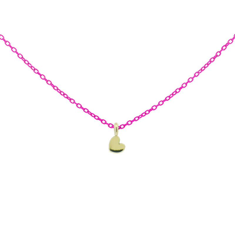 GIROCOLLO CUORE FUCSIA FLUO - ORO18KT