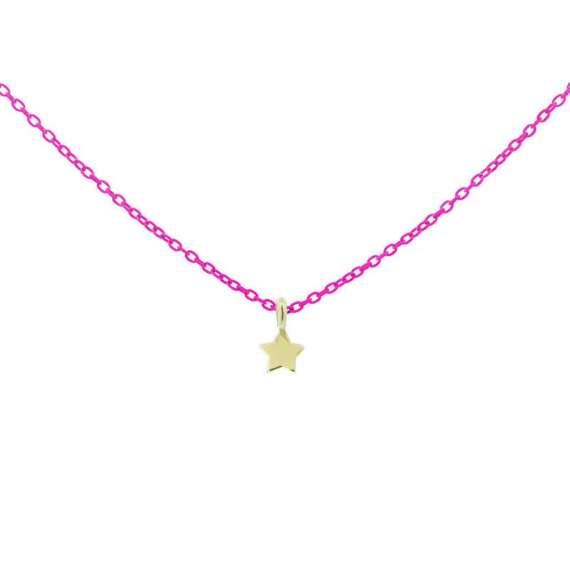 GIROCOLLO STELLA FUCSIA FLUO - ORO18KT