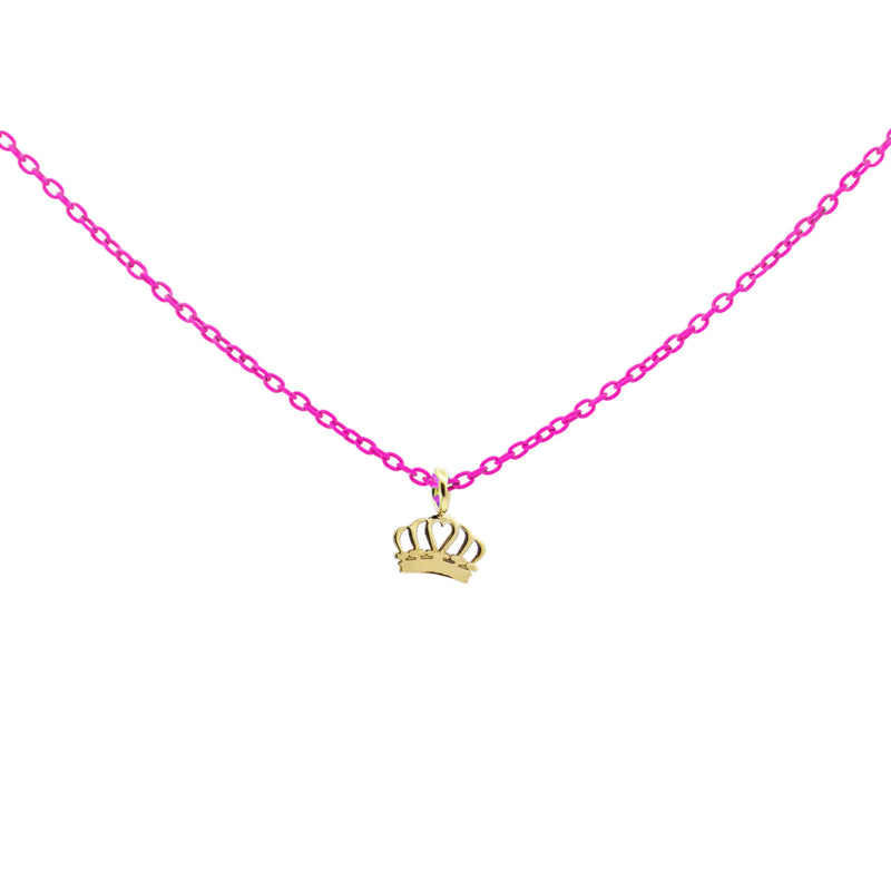 GIROCOLLO CORONA FUCSIA FLUO - ORO18KT