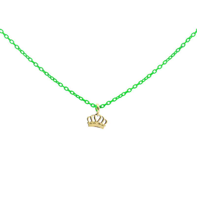 GIROCOLLO CORONA VERDE FLUO - ORO18KT