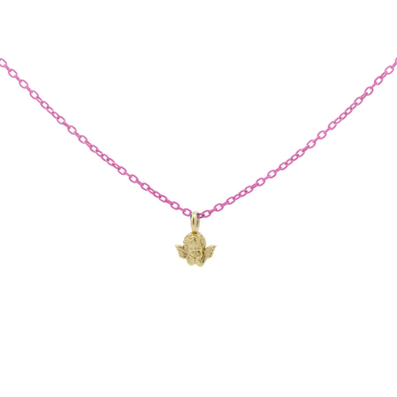 GIROCOLLO ANGIOLETTO ROSA PASTELLO - ORO18KT