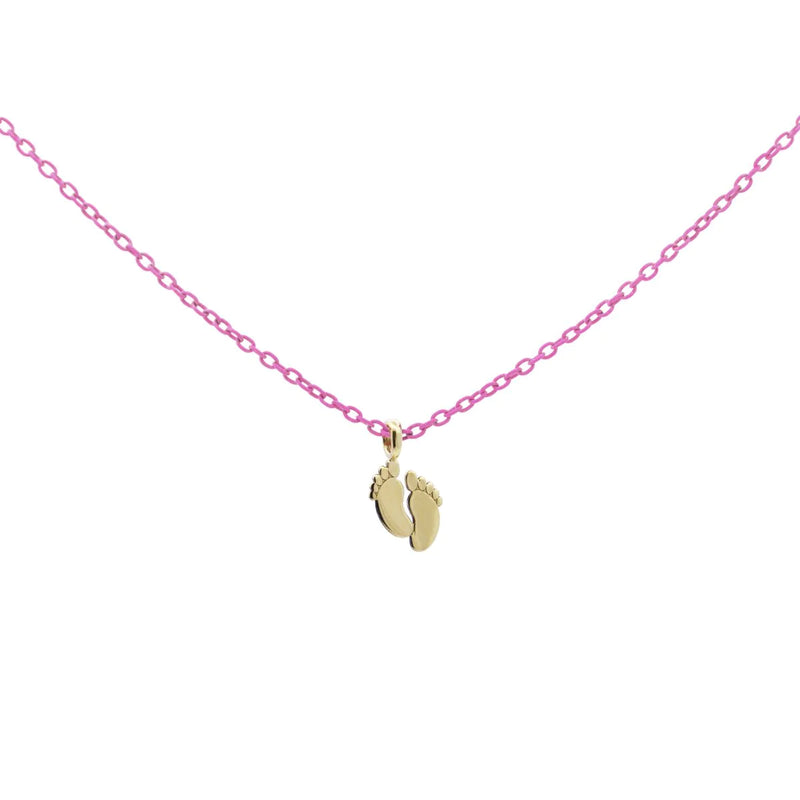 GIROCOLLO BABY FEET ROSA PASTELLO - ORO18KT