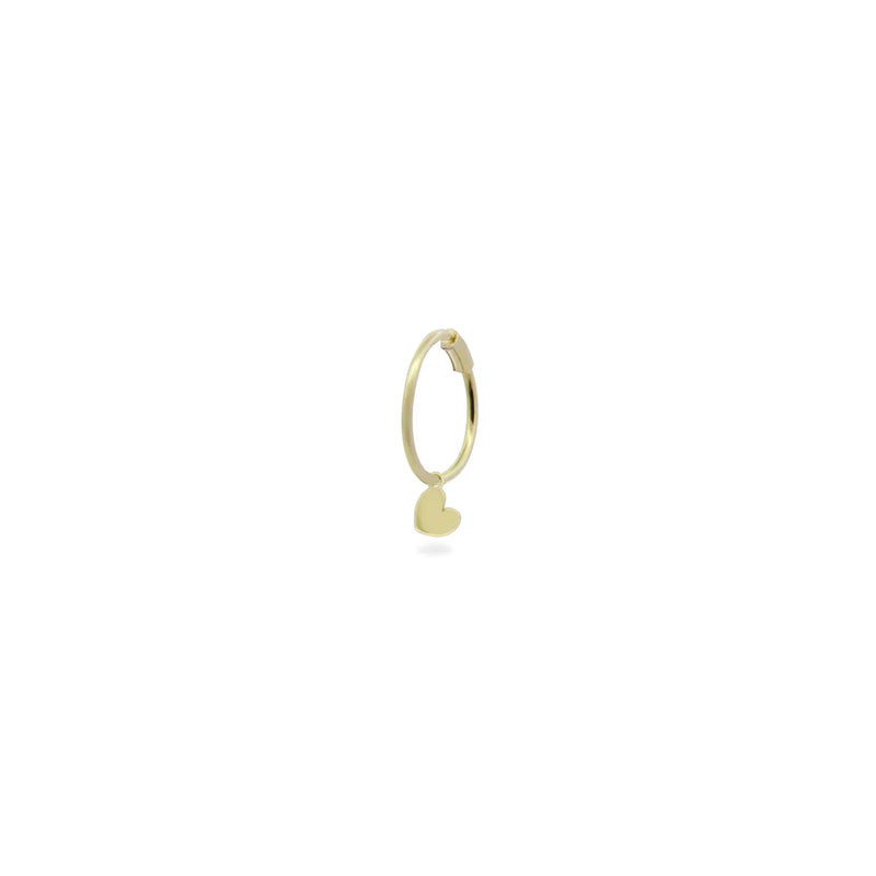 MONO-ORECCHINO CERCHIO MINI HOOP CUORE - ORO18KT