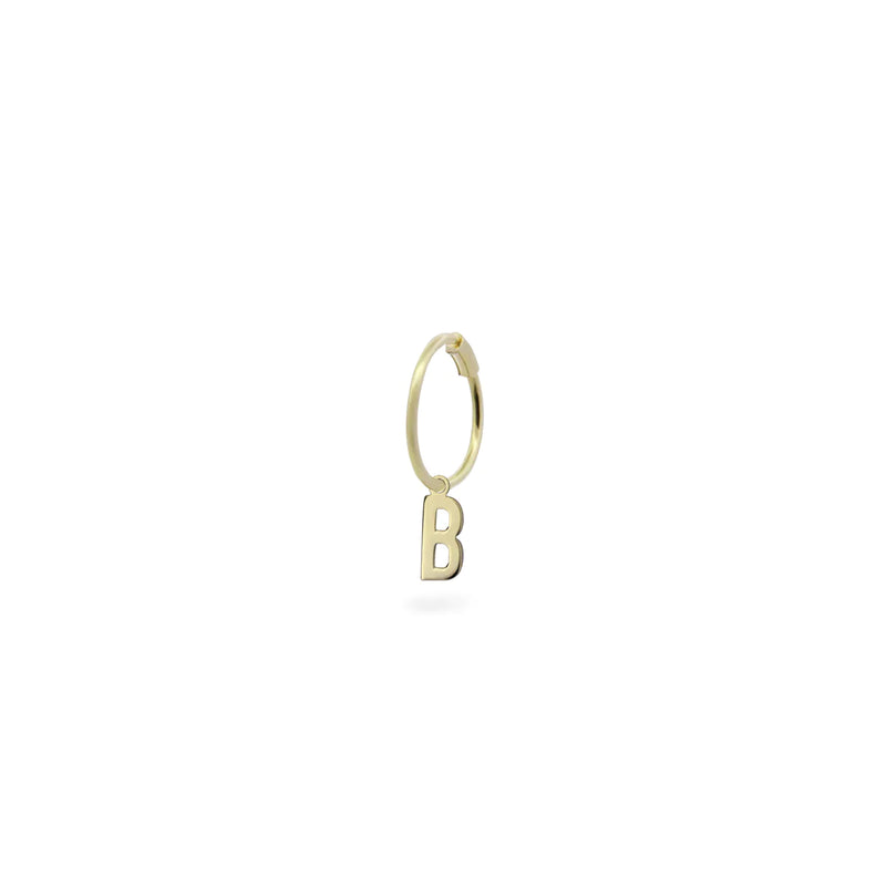 MONO-ORECCHINO CERCHIO MINI HOOP LETTERA - ORO18KT