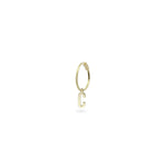 MONO-ORECCHINO CERCHIO MINI HOOP LETTERA - ORO18KT