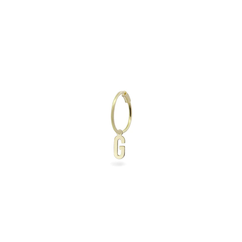 MONO-ORECCHINO CERCHIO MINI HOOP LETTERA - ORO18KT