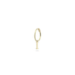 MONO-ORECCHINO CERCHIO MINI HOOP LETTERA - ORO18KT