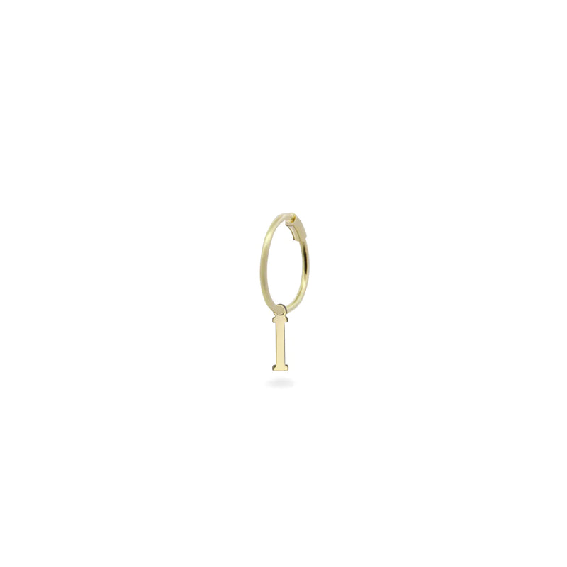 MONO-ORECCHINO CERCHIO MINI HOOP LETTERA - ORO18KT