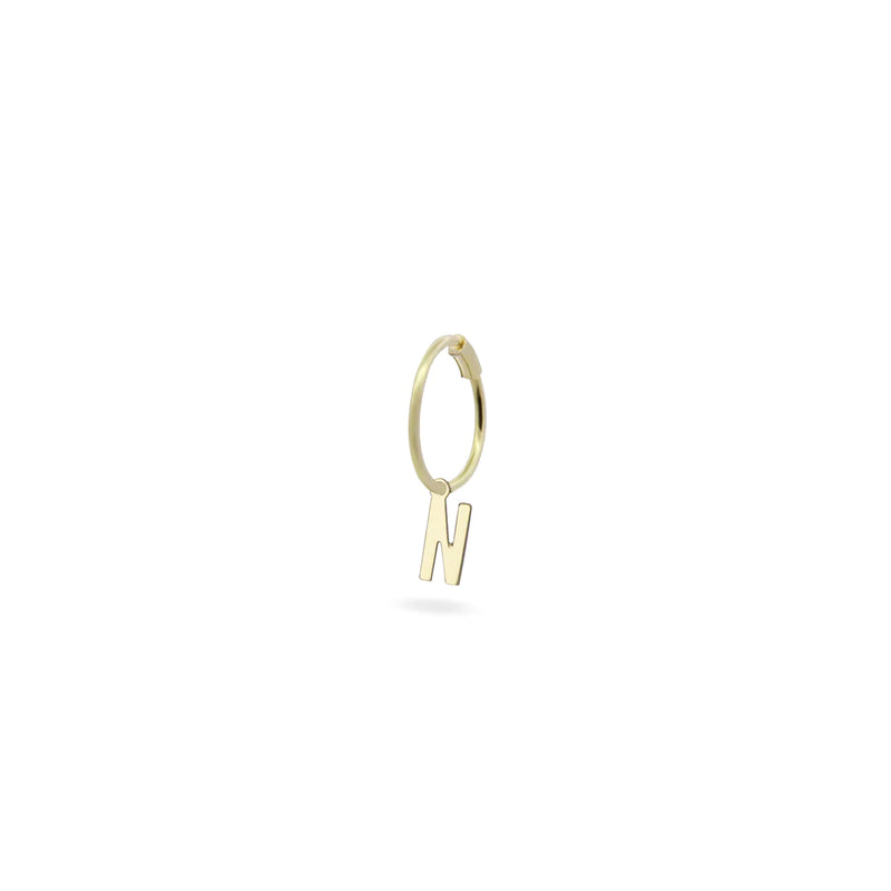 MONO-ORECCHINO CERCHIO MINI HOOP LETTERA - ORO18KT