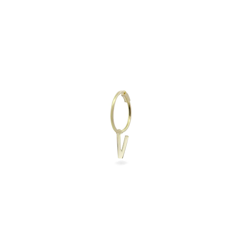 MONO-ORECCHINO CERCHIO MINI HOOP LETTERA - ORO18KT