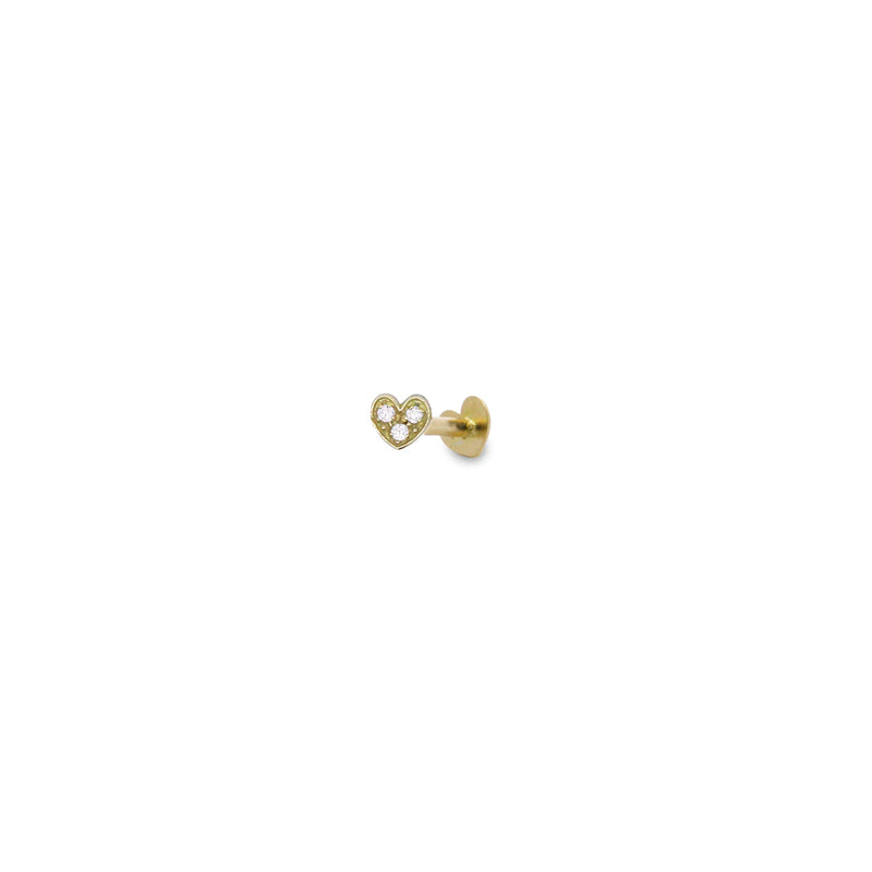 PIERCING HELIX CUORE E DIAMANTI LAB GROWN - ORO18KT