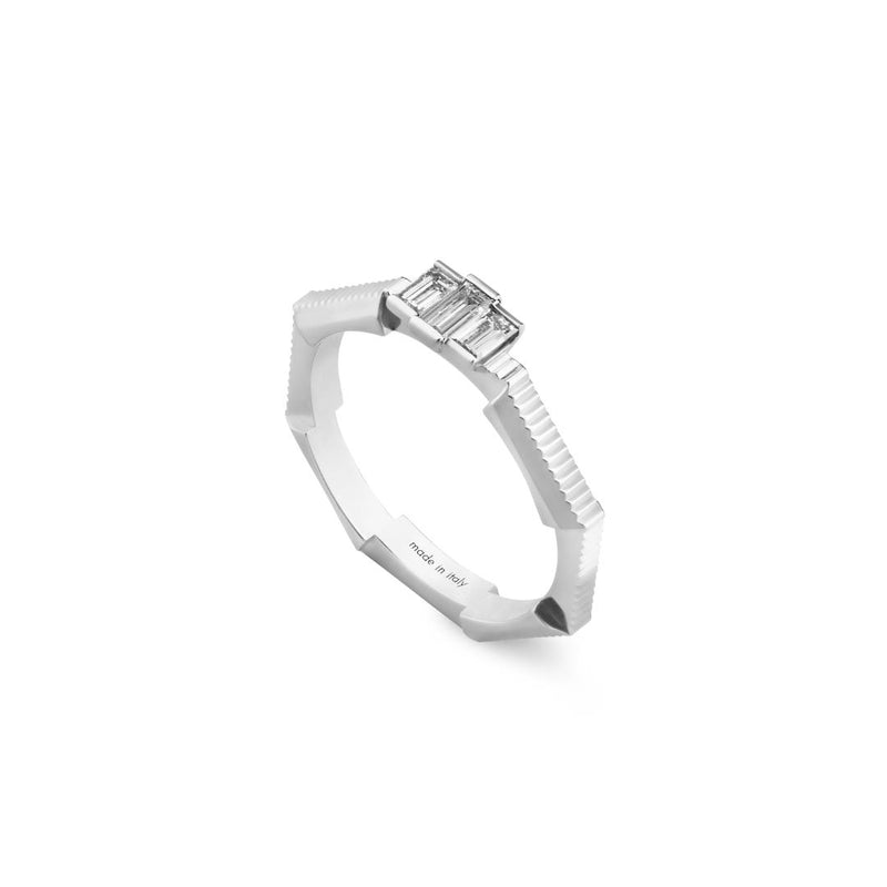 Anello Gucci Link to Love con diamanti taglio baguette Default Title