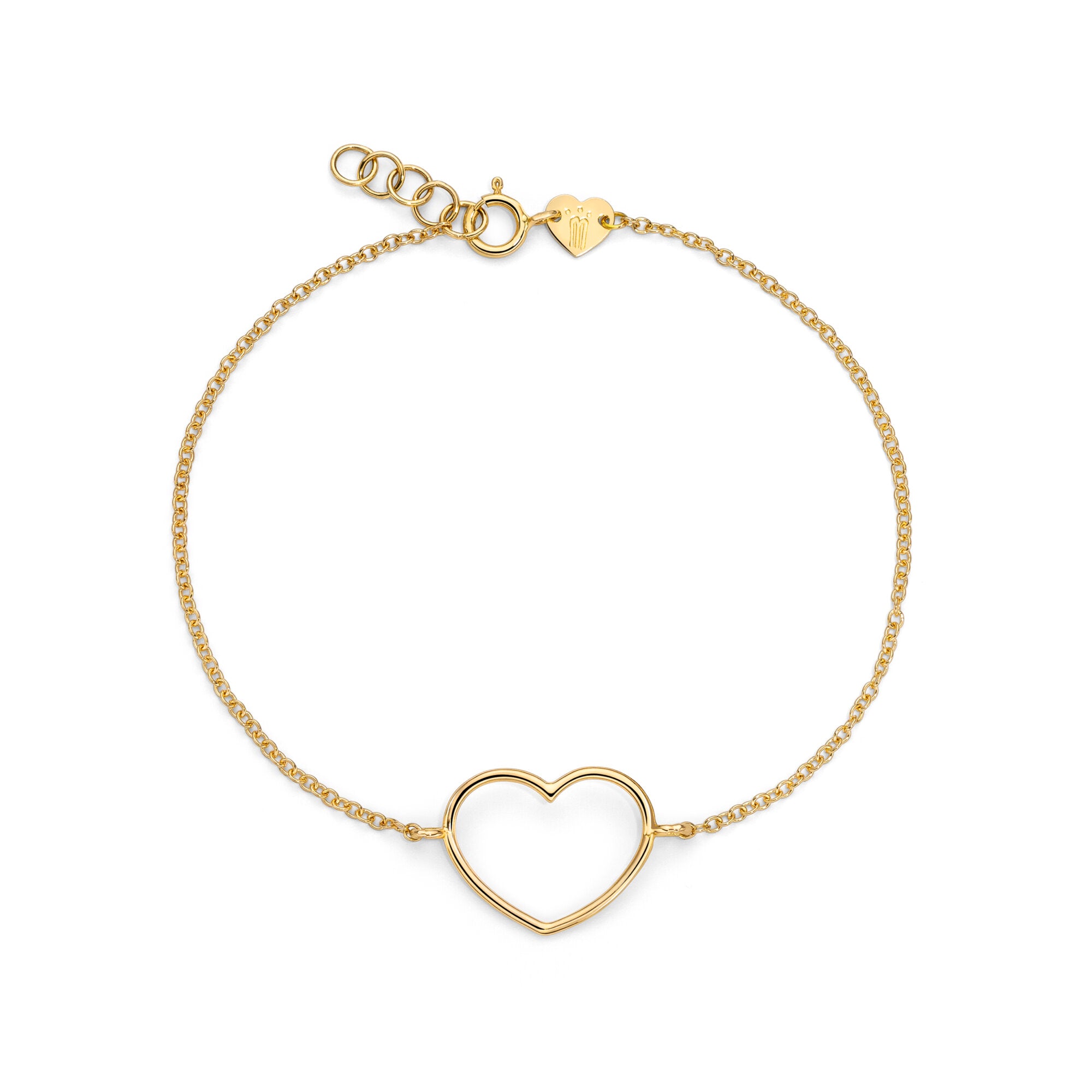 Bracciale catena con cuore grande a filo – Angelini Gioielleria