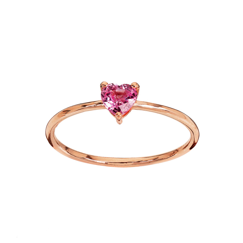 Anello con zaffiro rosa a cuore