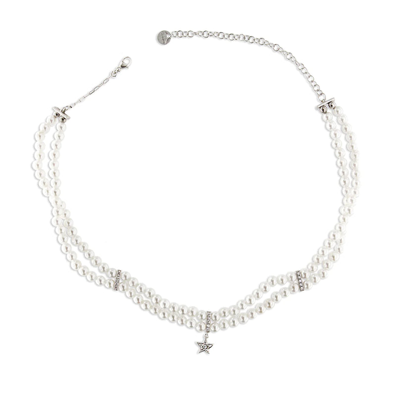 GIROCOLLO CHOKER ELASTICO PERLE - GALACTICA ICE