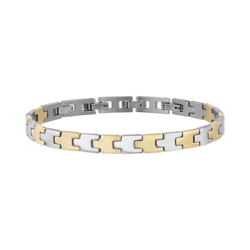 CARVE BRACCIALE IN ACCIAIO SILVER E IP GOLD