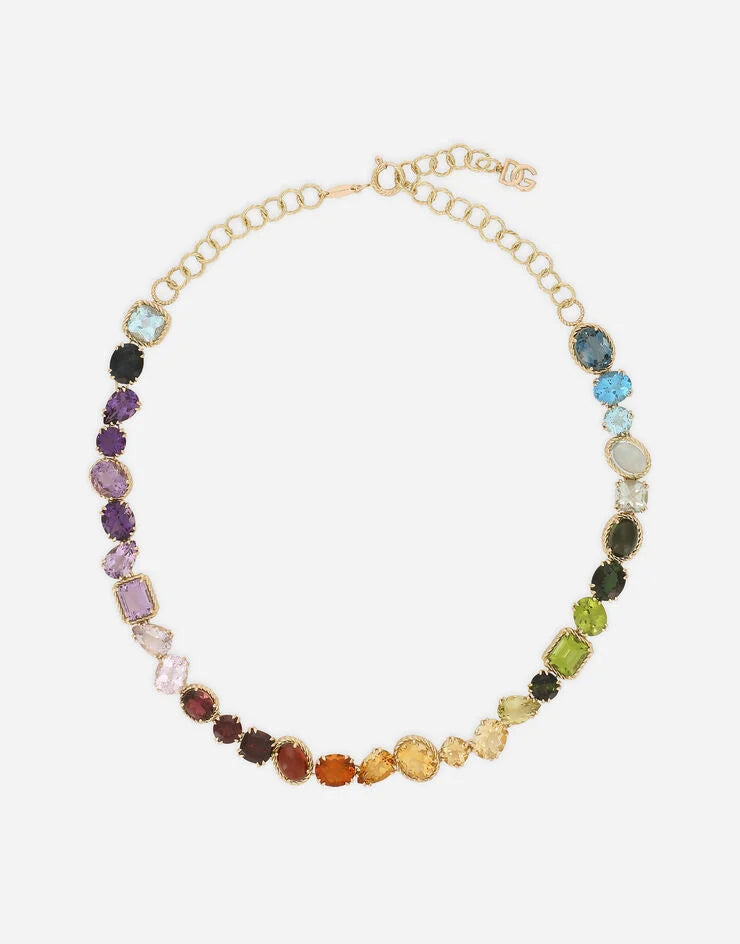 Collana con gemme multicolore