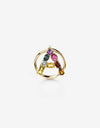 Anello Rainbow Alphabet  in oro giallo con pietre preziose multicolor