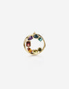 Anello Rainbow Alphabet  in oro giallo con pietre preziose multicolor