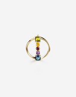 Anello Rainbow Alphabet  in oro giallo con pietre preziose multicolor