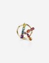 Anello Rainbow Alphabet  in oro giallo con pietre preziose multicolor