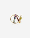 Anello Rainbow Alphabet  in oro giallo con pietre preziose multicolor