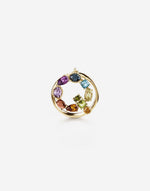 Anello Rainbow Alphabet  in oro giallo con pietre preziose multicolor