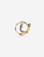 Anello Rainbow Alphabet  in oro giallo con pietre preziose multicolor