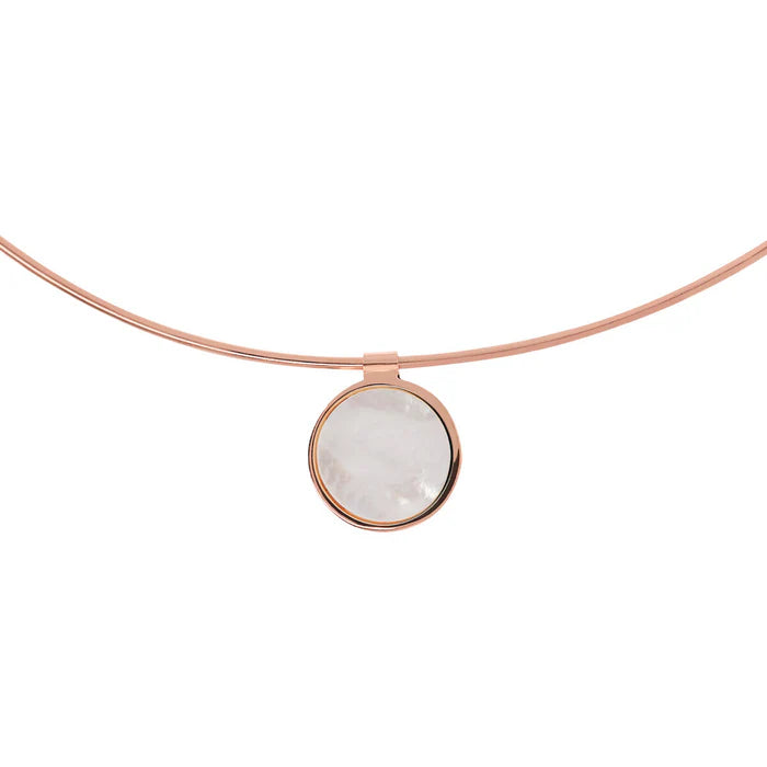 Collana Choker con Pendente a Disco in Pietra Naturale